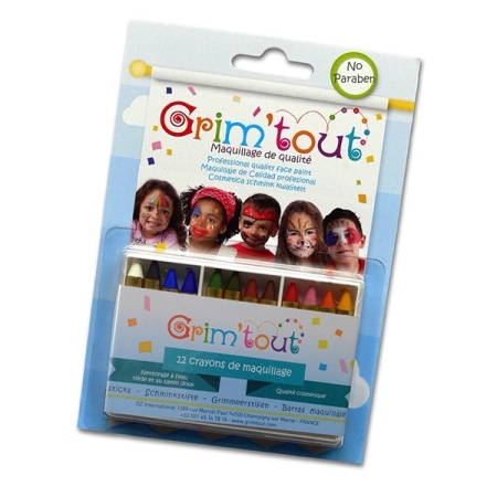 Set 12 creioane face painting Grimtout - Blister