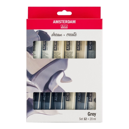 Set 12 culori acrilice Amsterdam 20 ml. -greys