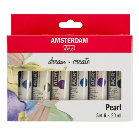 Set 6 culori acrilice Amsterdam 20 ml. - Pearl Set