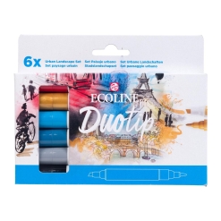 Set 6 markere acuarela Ecoline Duotip Urban Landscape