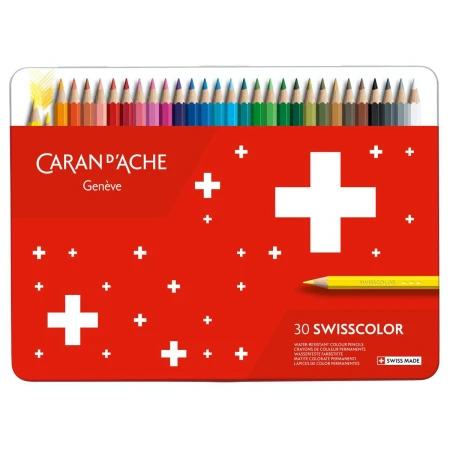 Set creioane colorate Caran d Ache Swisscolor Metal 30