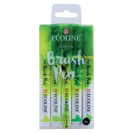 Set markere Ecoline Brushpen x 5 Green