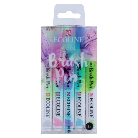 Set markere Ecoline Brushpen x 5 Pastel