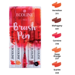 Set markere Ecoline Brushpen x 5 Red